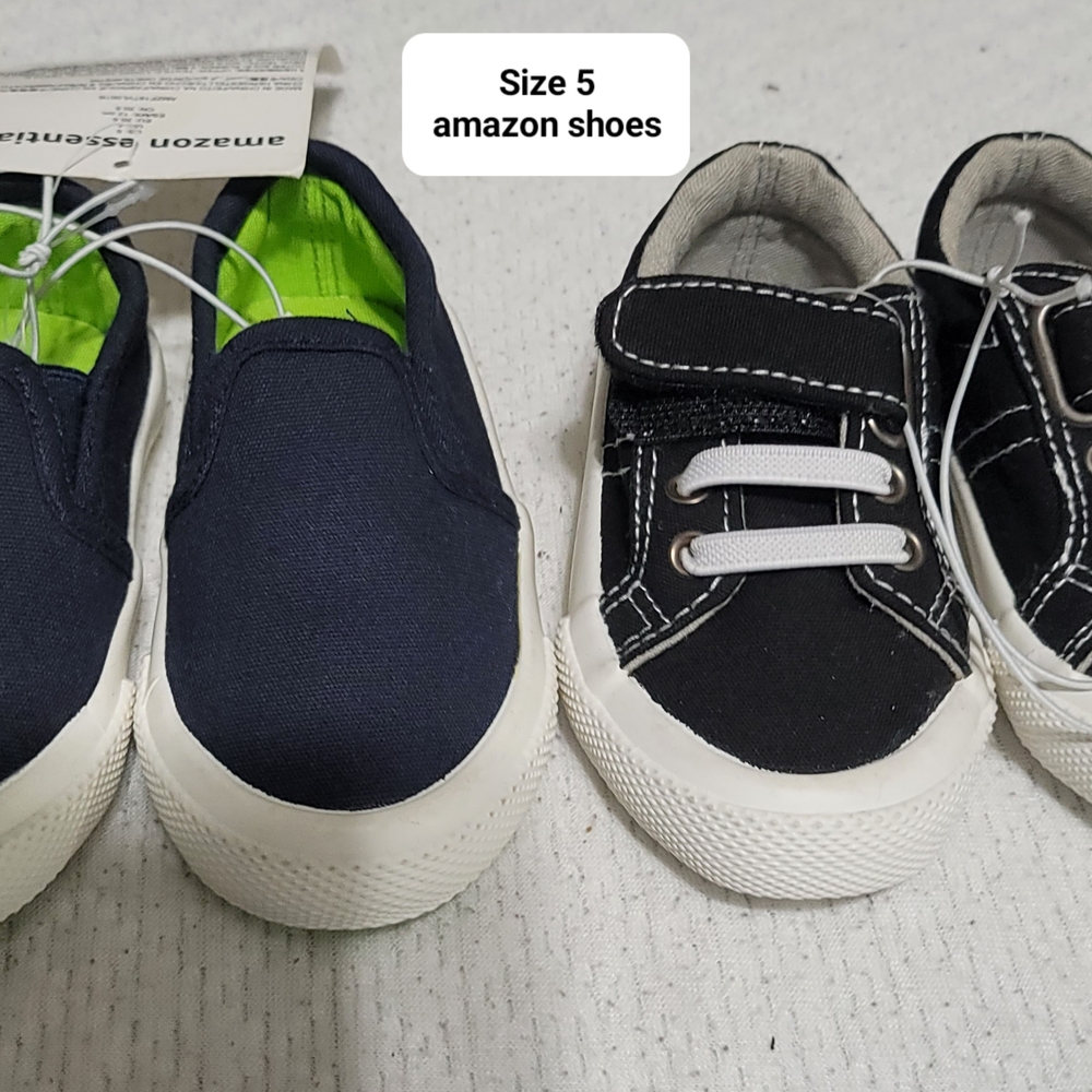 New Amazon Essentials Kids' Navy and Black Sneakers